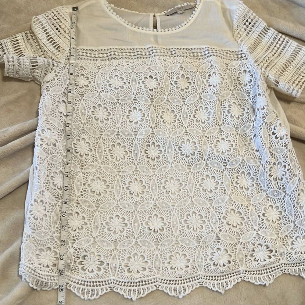 LOFT White Lace Blouse